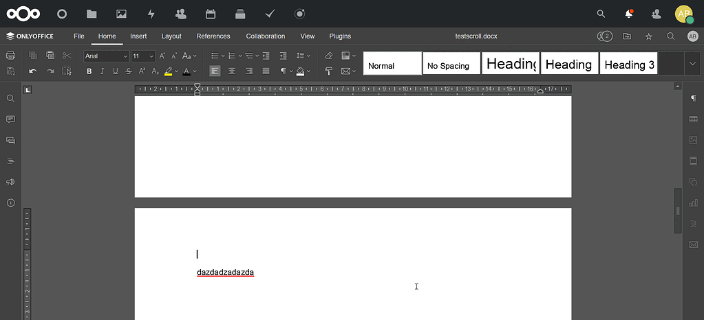 Scroll "flickering" when collaborate on Docs - Docs - ONLYOFFICE Community